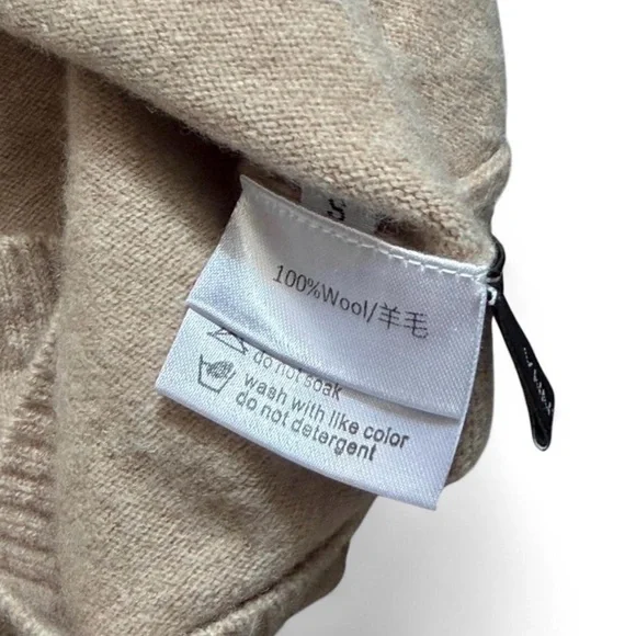 Elegant Beige Long Sleeve Dress - Picture 4 of 6